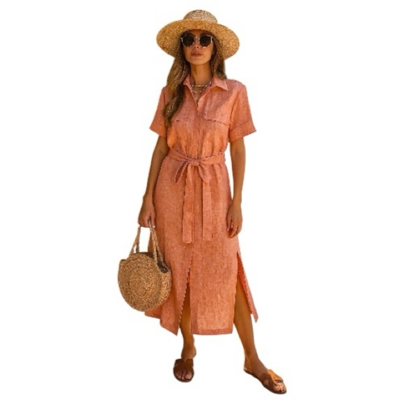 Lafayette 148 New York Dresses & Skirts - Lafayette 148 NY 100% Linen Belted Shirtdress XL